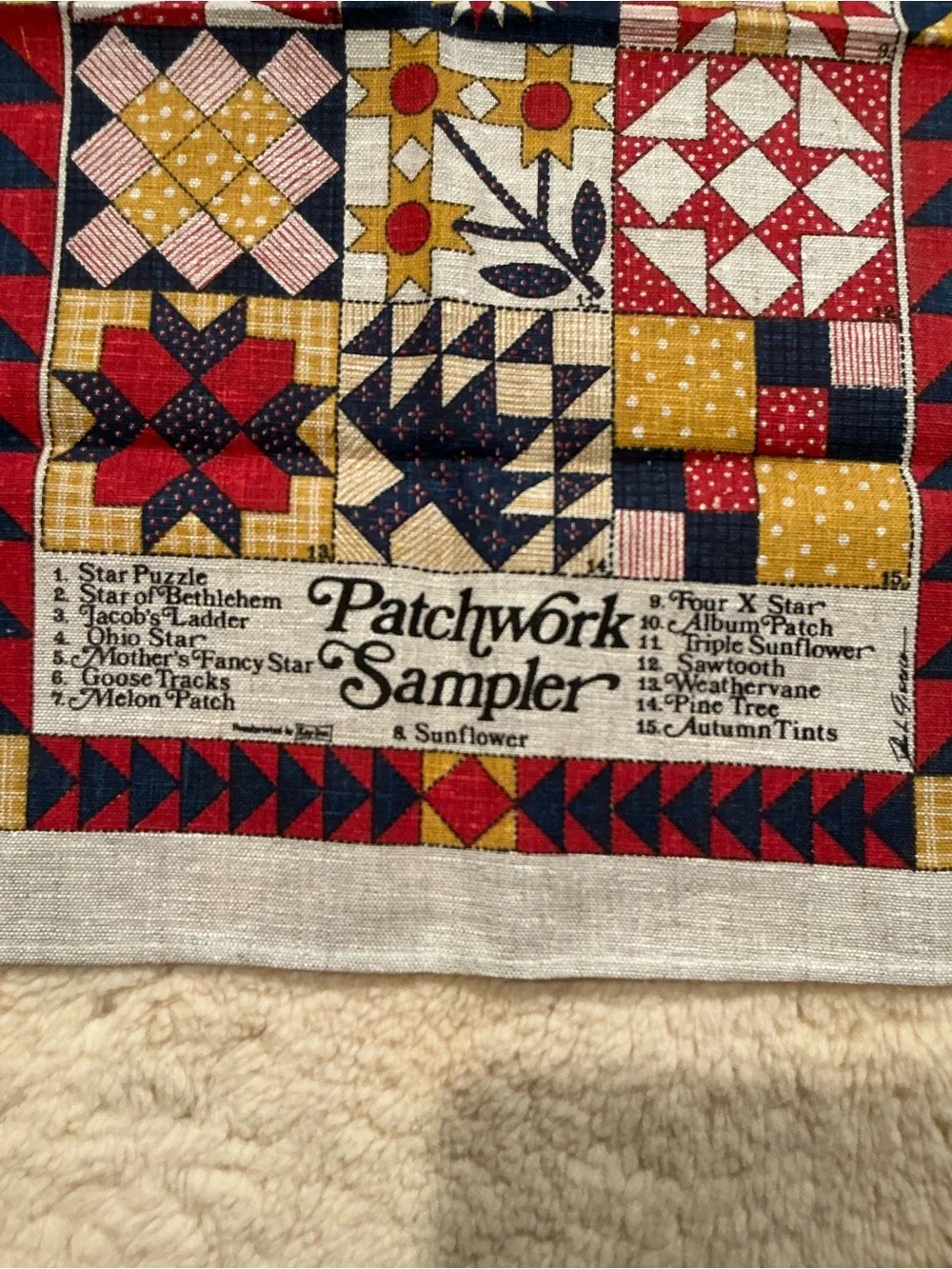 Set of vintage linen kitchen towels